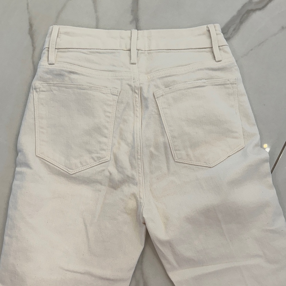 Frame Denim Women's Straight Leg Cream Jeans - Picture 3 of 3